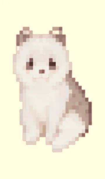 [LINE着せ替え] パンダのドット絵のきせかえ Brown 05の画像1