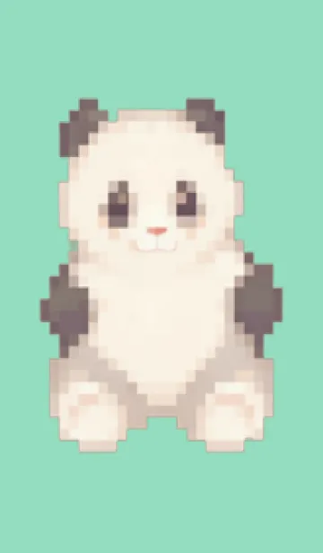 [LINE着せ替え] パンダのドット絵のきせかえ Green 05の画像1