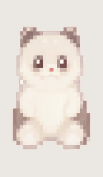 [LINE着せ替え] パンダのドット絵のきせかえ Beige 01の画像1