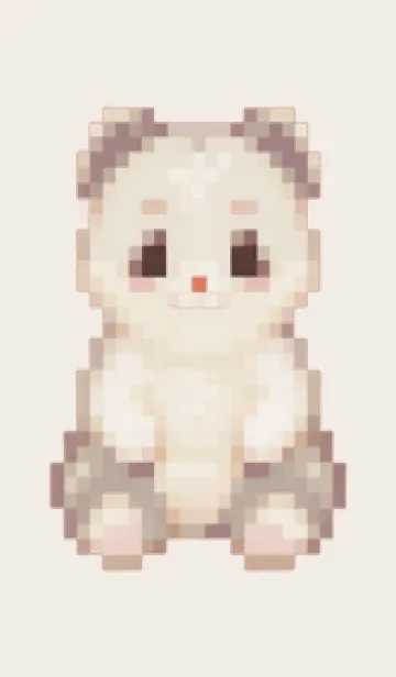 [LINE着せ替え] パンダのドット絵のきせかえ Brown 02の画像1