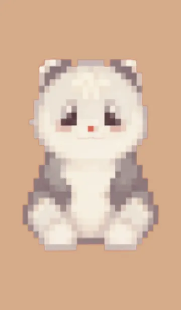 [LINE着せ替え] パンダのドット絵のきせかえ Beige 02の画像1