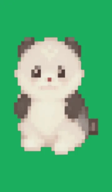 [LINE着せ替え] パンダのドット絵のきせかえ Green 01の画像1