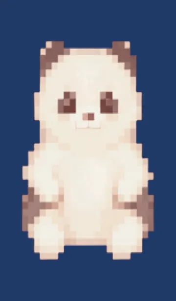 [LINE着せ替え] パンダのドット絵のきせかえ Beige 05の画像1