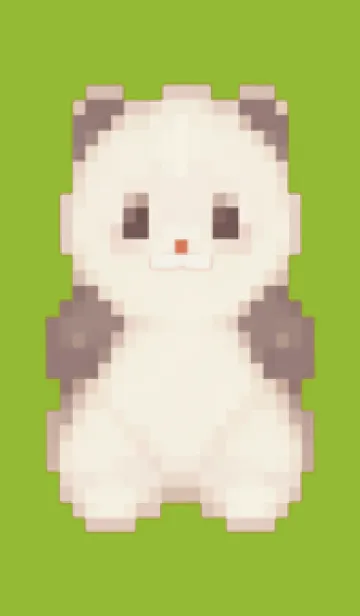 [LINE着せ替え] パンダのドット絵のきせかえ Green 03の画像1