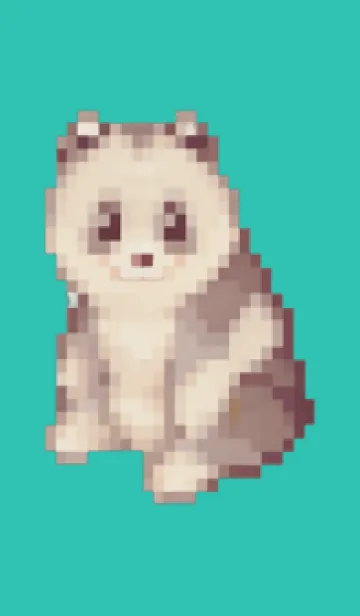 [LINE着せ替え] パンダのドット絵のきせかえ Green 08の画像1