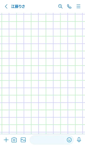 [LINE着せ替え] 2色方眼紙/グリーン&パープル/ブルー/白の画像2