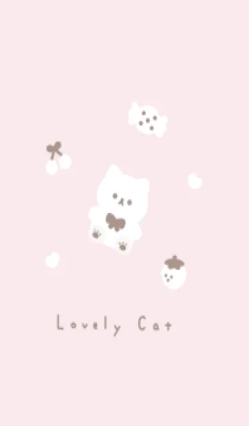 [LINE着せ替え] おすわりねこさん / ピンクの画像1