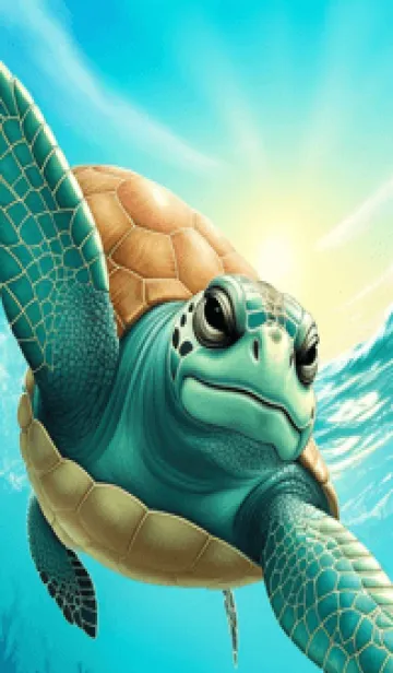 [LINE着せ替え] 海ガメと海 IRMjnの画像1