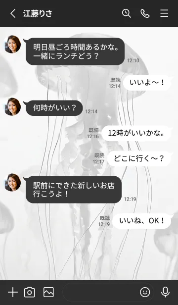 [LINE着せ替え] ジェリーフィッシュ - 003 BK STICの画像3