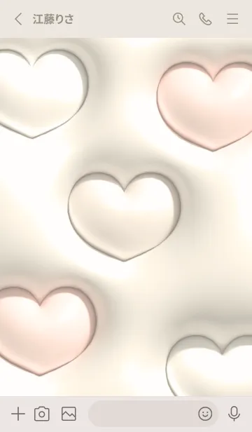 [LINE着せ替え] cream ふわふわぷっくりハート05_1の画像2