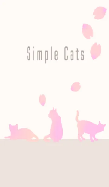 [LINE着せ替え] シンプルな猫 :さくらベージュの画像1