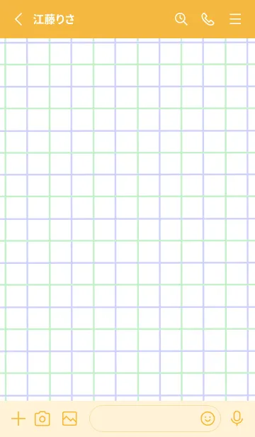 [LINE着せ替え] 2色方眼紙/グリーン&パープル/オレンジの画像2