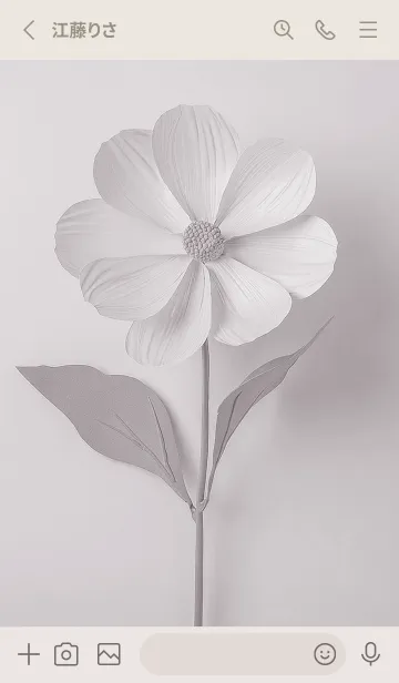 [LINE着せ替え] Greige シンプルフラワー02_1の画像2