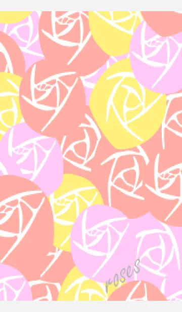 [LINE着せ替え] ピンクのバラ 白の画像1