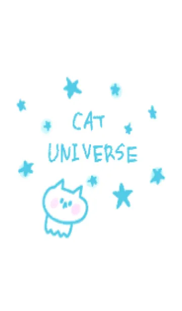 [LINE着せ替え] ねこねこ宇宙 6-5 星とねこねこ(水色)の画像1