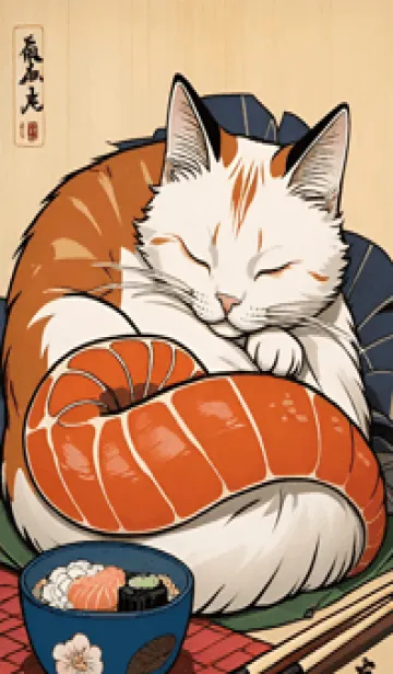 [LINE着せ替え] 浮世絵 ミャオミャオ猫 15e6B3の画像1