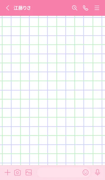 [LINE着せ替え] 2色方眼紙/グリーン&パープル/ホットピンクの画像2