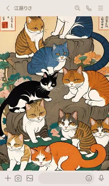 [LINE着せ替え] 浮世絵 貓 鲸鱼 RHCLNの画像2
