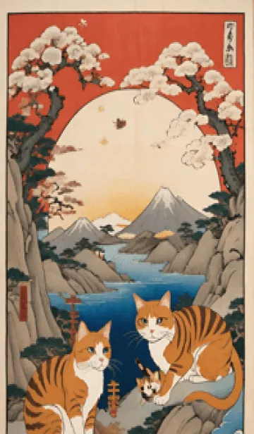 [LINE着せ替え] 浮世絵 貓 鲸鱼 vC5Xoの画像1