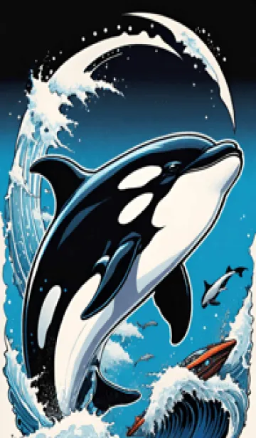 [LINE着せ替え] 浮世絵 貓 鲸鱼 OQHlNの画像1