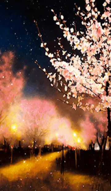 [LINE着せ替え] 美しい夜桜の着せかえ#1028の画像1