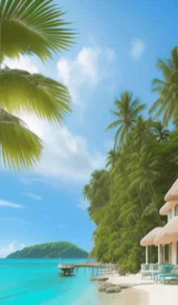 [LINE着せ替え] 海辺のバケーションコテージ qhA3lの画像1