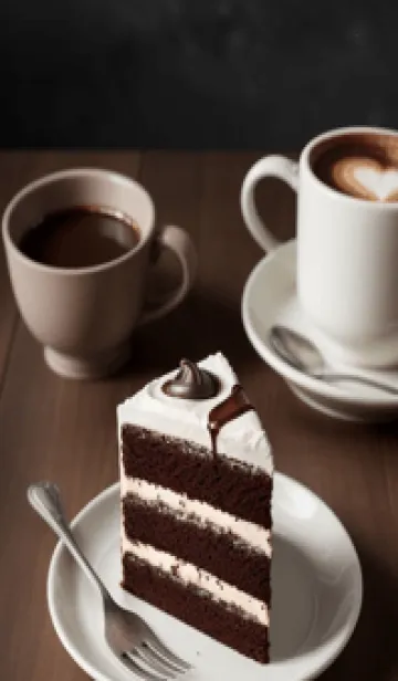 [LINE着せ替え] コーヒーイチゴチョコケーキ kTfVBの画像1