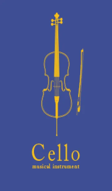 [LINE着せ替え] チェロの楽器きせかえ Corn flower blueの画像1