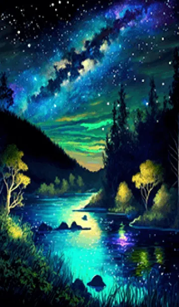 [LINE着せ替え] 綺麗な星空の夜景着せかえ#1189の画像1