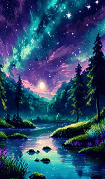 [LINE着せ替え] 綺麗な星空の夜景着せかえ#1190の画像1