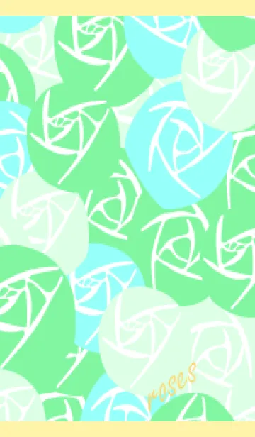 [LINE着せ替え] 緑色のバラ 薄い黄色の画像1