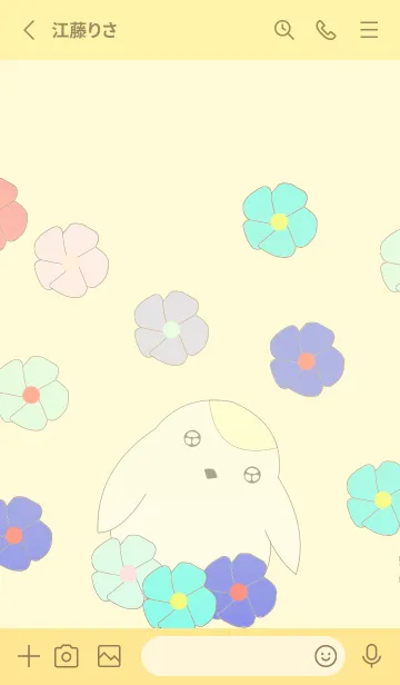 [LINE着せ替え] 鳥と花の写真3-金色の画像2