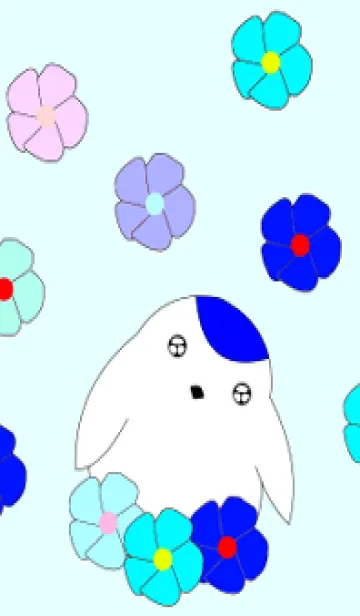 [LINE着せ替え] 鳥と花の写真3-ブルーバージョンの画像1