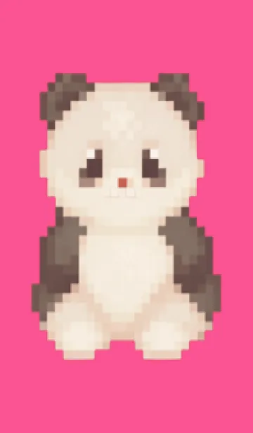 [LINE着せ替え] パンダのドット絵のきせかえ Pink 01の画像1