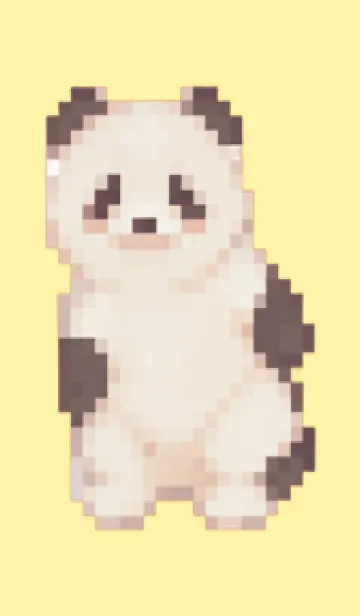 [LINE着せ替え] パンダのドット絵のきせかえ Yellow 05の画像1