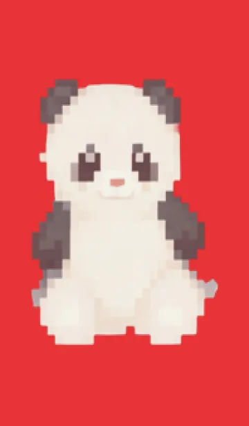 [LINE着せ替え] パンダのドット絵のきせかえ Red 04の画像1