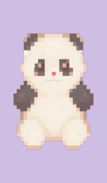 [LINE着せ替え] パンダのドット絵のきせかえ Purple 04の画像1