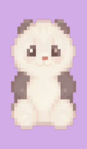 [LINE着せ替え] パンダのドット絵のきせかえ Purple 02の画像1