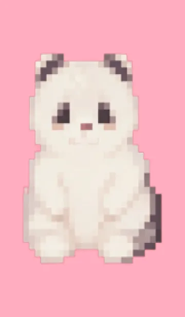 [LINE着せ替え] パンダのドット絵のきせかえ Pink 04の画像1