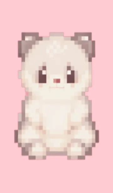 [LINE着せ替え] パンダのドット絵のきせかえ Pink 03の画像1