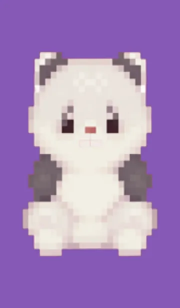 [LINE着せ替え] パンダのドット絵のきせかえ Purple 01の画像1