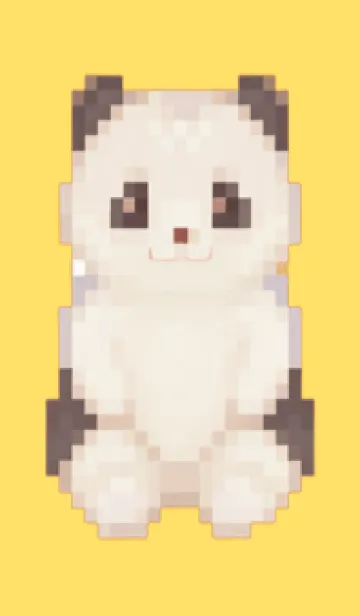 [LINE着せ替え] パンダのドット絵のきせかえ Yellow 04の画像1