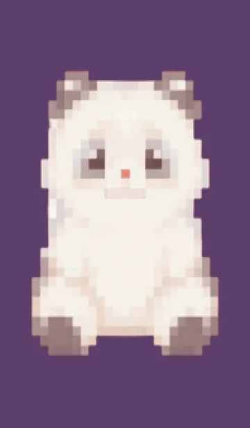 [LINE着せ替え] パンダのドット絵のきせかえ Purple 05の画像1