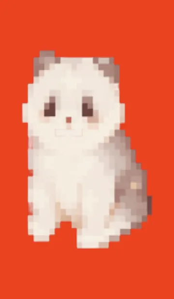 [LINE着せ替え] パンダのドット絵のきせかえ Red 03の画像1