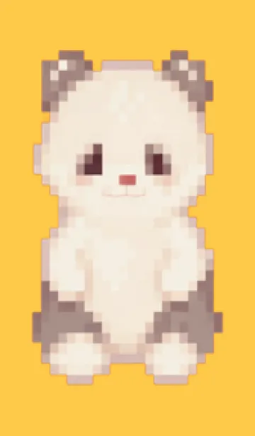 [LINE着せ替え] パンダのドット絵のきせかえ Yellow 03の画像1