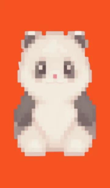 [LINE着せ替え] パンダのドット絵のきせかえ Red 05の画像1