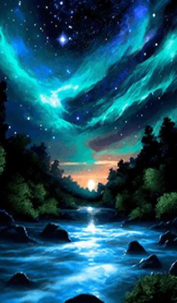 [LINE着せ替え] 綺麗な星空の夜景着せかえ#1196の画像1