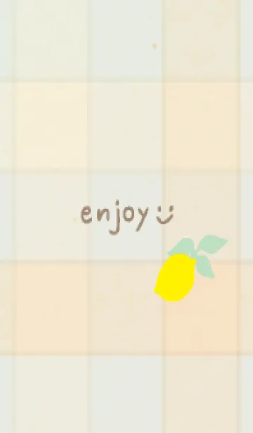 [LINE着せ替え] チェック柄 レモン29の画像1
