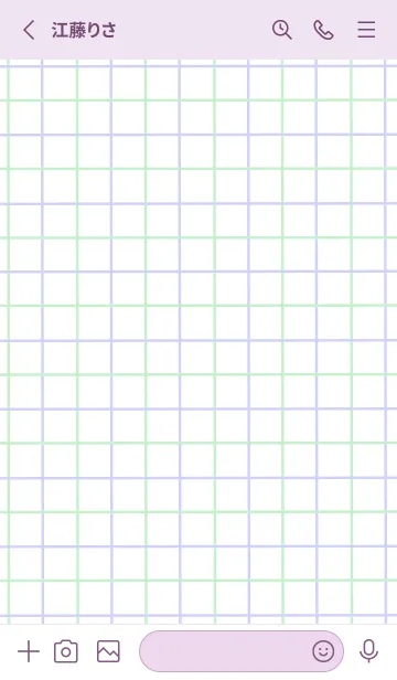 [LINE着せ替え] 2色方眼紙/グリーン&パープル/薄紫色の画像2