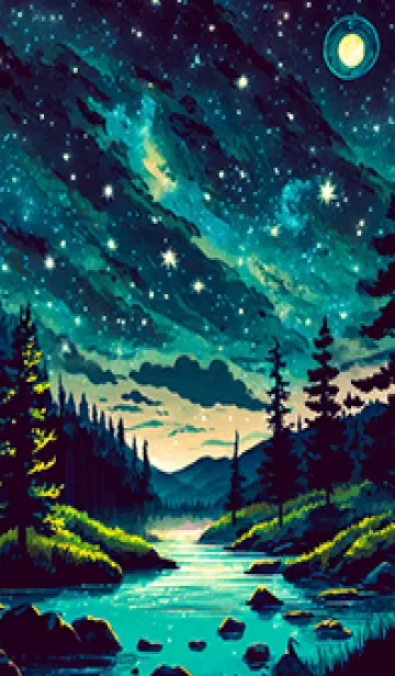 [LINE着せ替え] 綺麗な星空の夜景着せかえ#1198の画像1